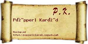 Pöpperl Karád névjegykártya